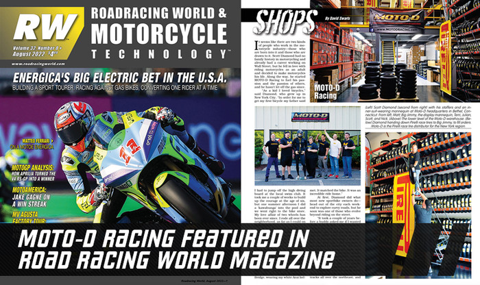 MOTO-D Featured In Road Racing World