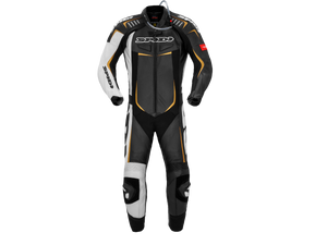 SPIDI "Track Wind Pro" Motorcycle Racing Leather Suit Black/White/Gold