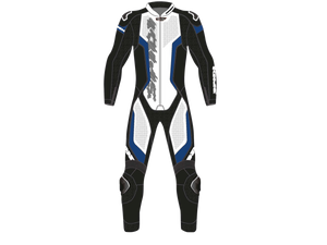 Spidi "Laser Pro Perforated" Motorcycle Leather Racing Suit Black/White Blue